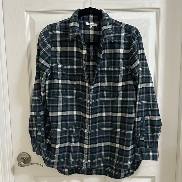Madewell Tops - Madewell Flannel Classic Ex-Boyfriend Shirt in Baywood Plaid size medium